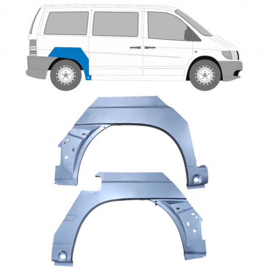 Reperaturka błotnika tylnego do Mercedes Vito 1996-2003 / Lewa+Prawa / Zestaw 9475