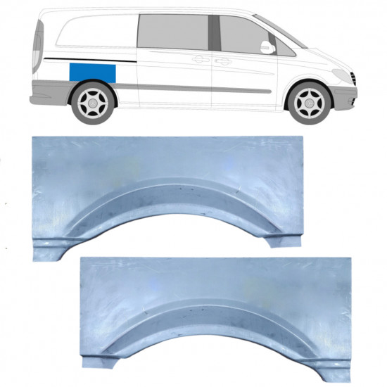 Reperaturka błotnika tylnego do Mercedes Vito 2003-2010 / Lewa+Prawa / Zestaw 9180