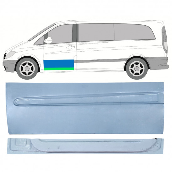 MERCEDES VITO 2003-2014 DRZWIOWY PRZÓD WEWNĘTRZNY + ZEWNĘTRZNY PANEL NAPRAWCZY / ZESTAW / LEWA STRONA