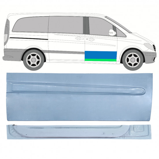 Reperaturka drzwi przednich wewnętrzna + zewnętrzna do Mercedes Vito 2003-2014 / Prawa / Zestaw 12645