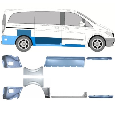 Zestaw reperaturek do Mercedes Vito W639 2003-2014 / Lewa+Prawa / 14788