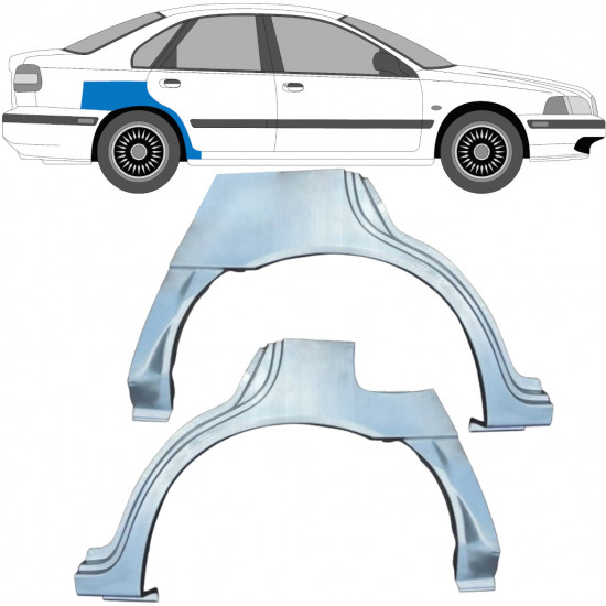 Reperaturka błotnika tylnego do Volvo S40 / V40 1995-2004 / Lewa+Prawa / Zestaw 9193