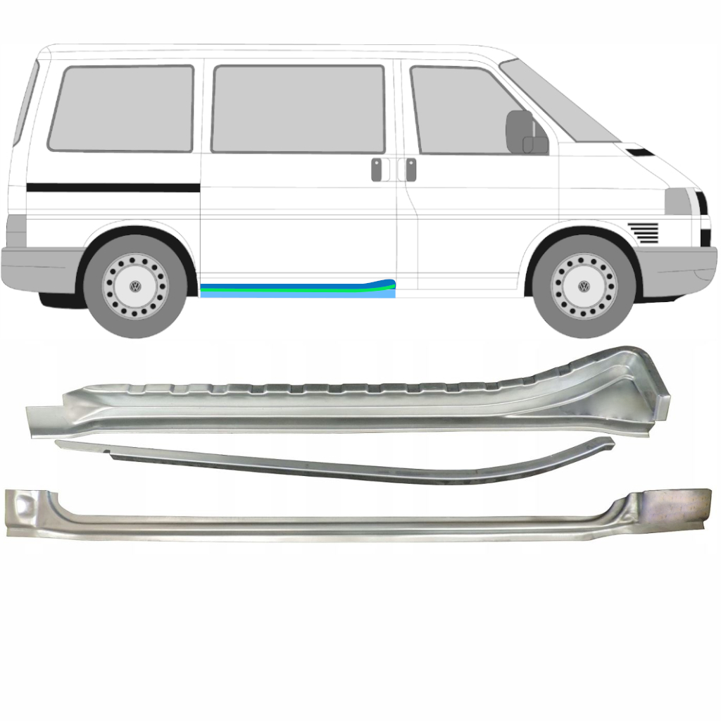 Vw T4 1990-2003 Drzwi Przesuwne Próg / Zestaw / Prawa Strona