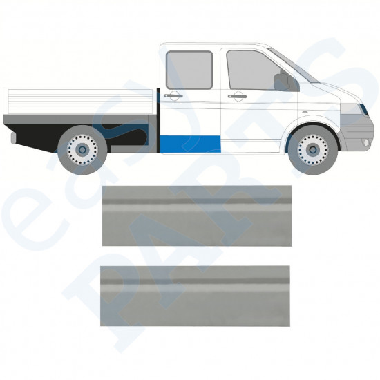 VW T5 2003-2015 KABINA PODWÓJNA TYLNY DRZWI POSZYCIE PANEL / PRAWA STRONA = LEWA STRONA / ZESTAW
