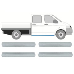 Reperaturka progu przedniego + tylna do Volkswagen Transporter T5 2003-2015 / Lewa+Prawa / Zestaw 9696