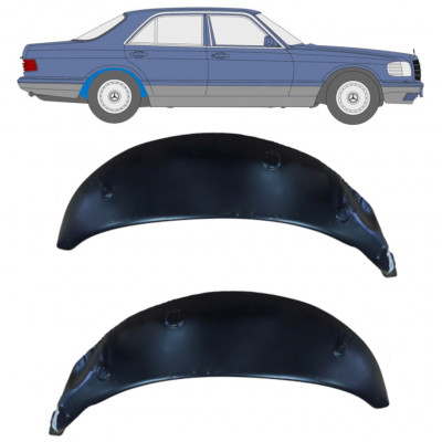 Reperaturka nadkola tylnego wewnętrzna do Mercedes S-class 1979-1991 / Lewa+Prawa / Zestaw 10533