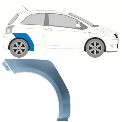 TOYOTA YARIS 2006-2011 3 DRZWIOWY REPERATURKA BŁOTNIKA TYLNEGO / PRAWA STRONA