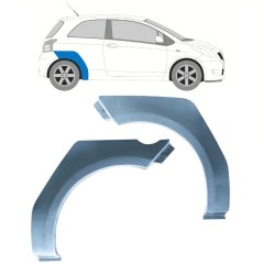 Reperaturka błotnika tylnego do Toyota Yaris 2006-2011 / Lewa+Prawa / Zestaw 11446