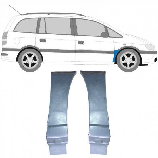 Reperaturka błotnika przedniego do Opel Zafira 1999-2005 / Lewa+Prawa / Zestaw 9404