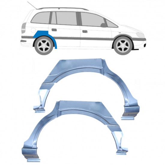 Reperaturka błotnika tylnego do Opel Zafira 1999-2005 / Lewa+Prawa / Zestaw 9403