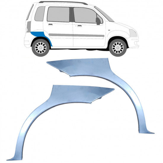 Reperaturka błotnika tylnego do Opel Agila 2001-2008 / Lewa+Prawa / Zestaw 10094