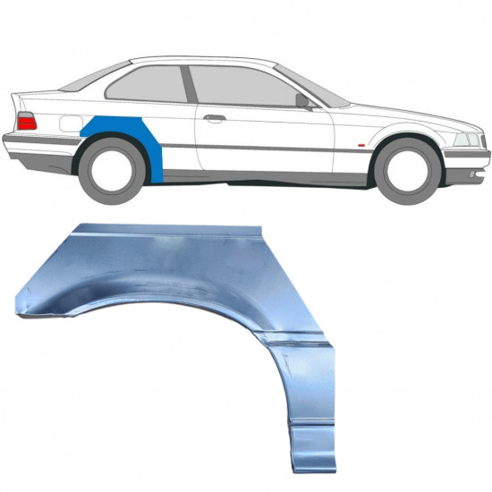 BMW E36 3 COUPE CABRIO 1990-2000 REPERATURKA BŁOTNIKA TYLNEGO / PRAWA STRONA