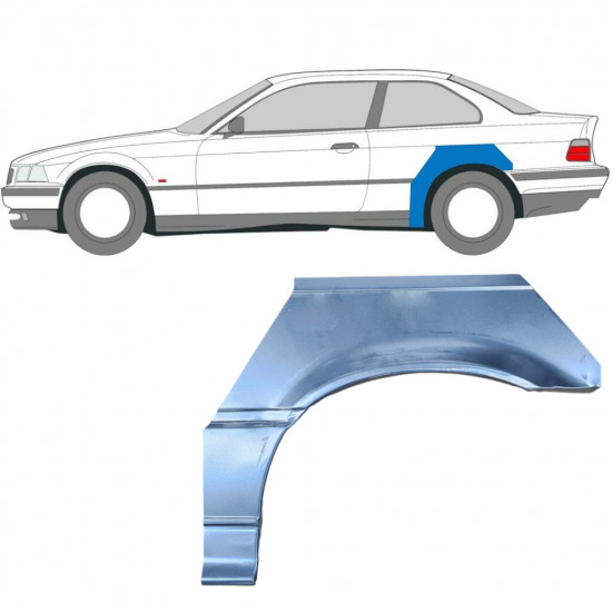 Reperaturka błotnika tylnego do BMW E36 3 Cabrio 1990-2000 / Lewa / COUPE 6213