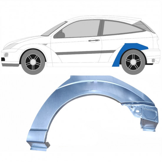 FORD FOCUS 1998-2007 3 DRZWIOWY REPERATURKA BŁOTNIKA TYLNEGO / LEWA STRONA