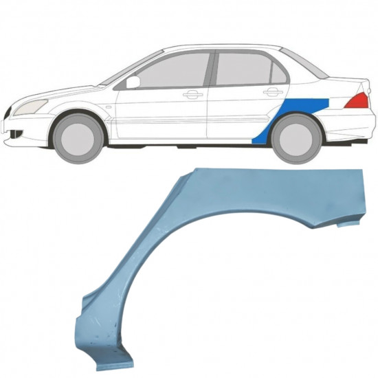 MITSUBISHI LANCER 2003-2008 REPERATURKA BŁOTNIKA TYLNEGO / LEWA STRONA