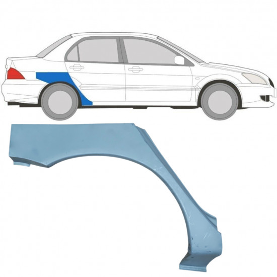 MITSUBISHI LANCER 2003-2008 REPERATURKA BŁOTNIKA TYLNEGO / PRAWA STRONA